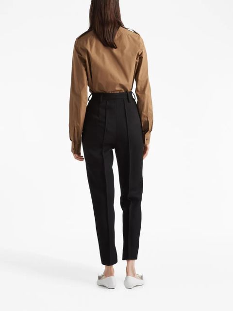 Prada high-rise natté trousers - Black