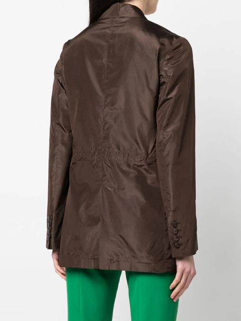 Valentino Garavani crinkled-effect single-breasted silk blazer - Brown