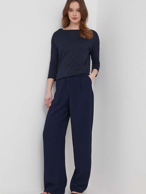 Sisley longsleeve damski kolor granatowy