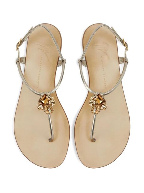 Giuseppe Zanotti Efrata crystal-embellished leather sandals - Silver - zdjęcie produktu nr 2