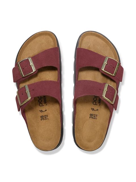 Birkenstock klapki Arizona Chunky Birkenstock x Papillio damskie kolor czerwony na platformie 1030581