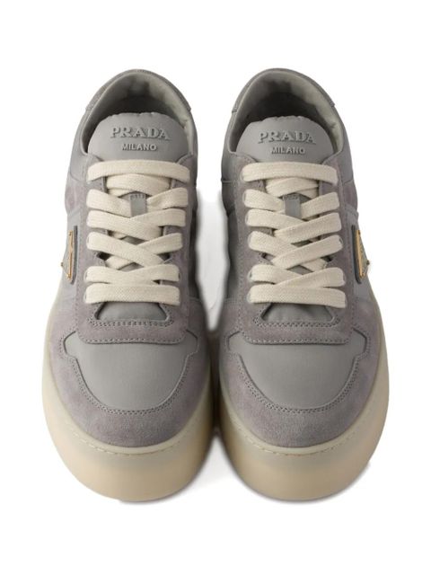 Prada Downtown Bold suede platform sneakers - Grey - zdjęcie produktu nr 2