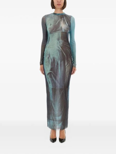 Jean Paul Gaultier long-sleeve print maxi dress - Blue - zdjęcie produktu nr 1