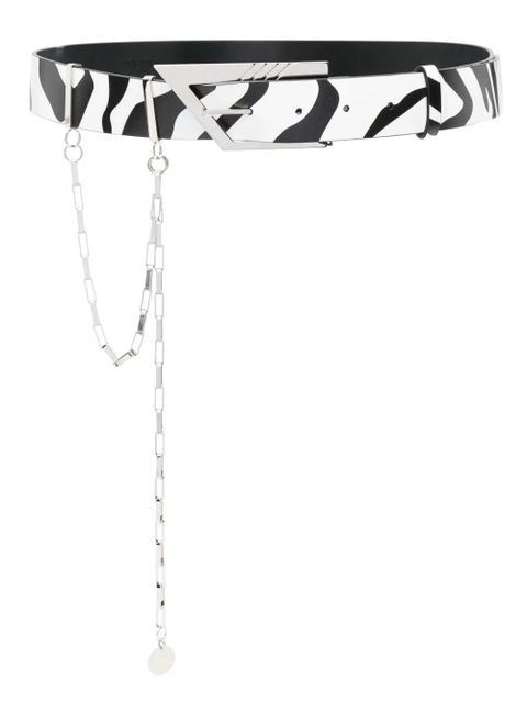 The Attico zebra-print chain belt - White - zdjęcie produktu nr 1