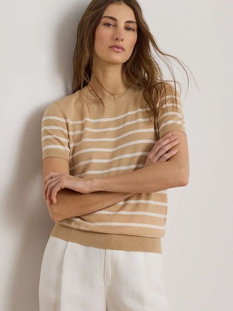 Lauren Ralph Lauren sweter z krótkim rękawem damski z modalem - zdjęcie produktu nr 1