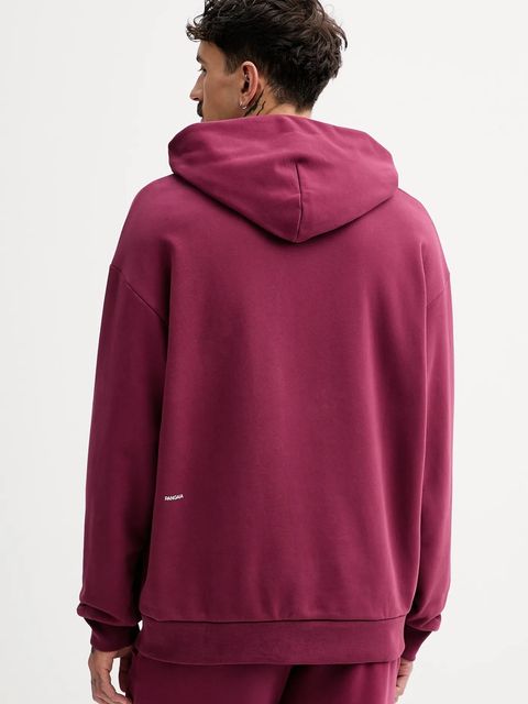 Pangaia bluza bawełniana kolor bordowy z kapturem gładka 10000180