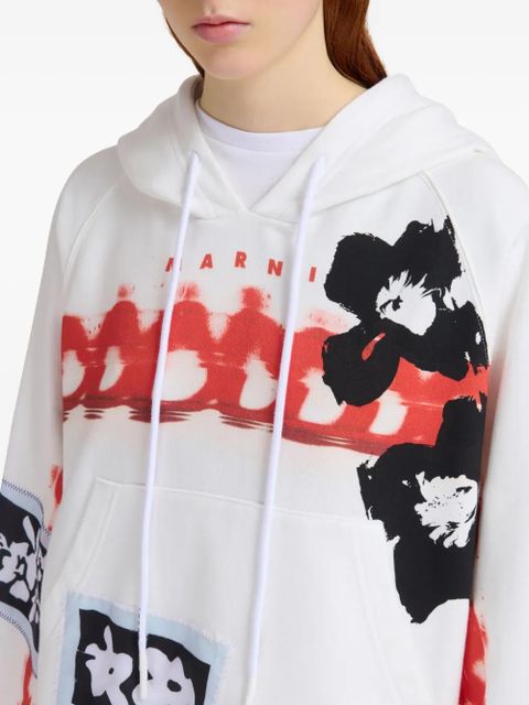Marni graphic-print hoodie - White