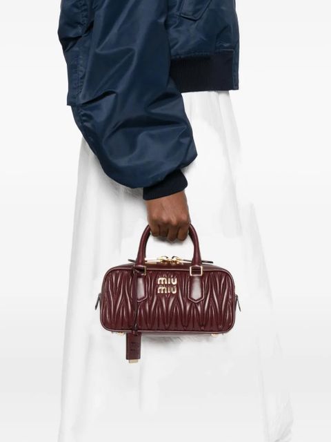 Miu Miu Arcadie logo-plaque tote bag - Red