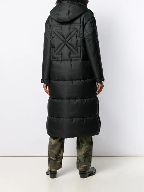 Off-White hooded padded coat - Black