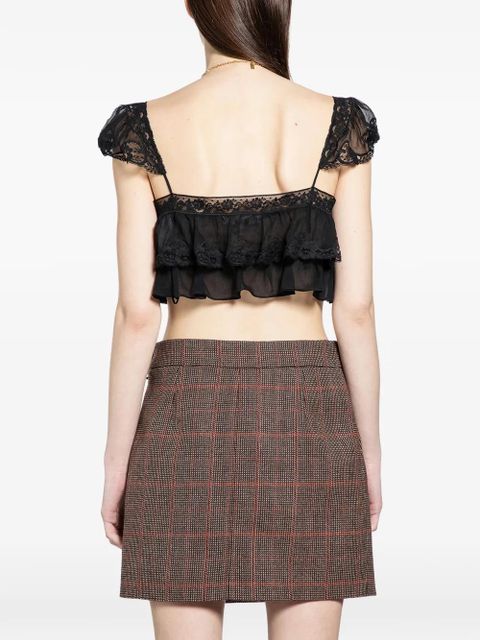 Chloé lace ruffled crop top - Black