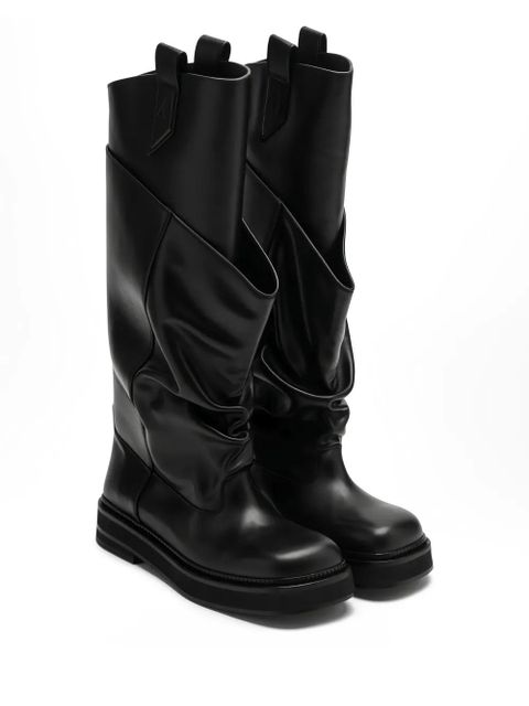 The Attico Robin Passeggiata ruched combat boots - Black - zdjęcie produktu nr 2