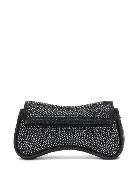 Diesel crystal-embellished clutch bag - Black