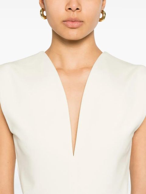 Lanvin deep V-neck top - Neutrals