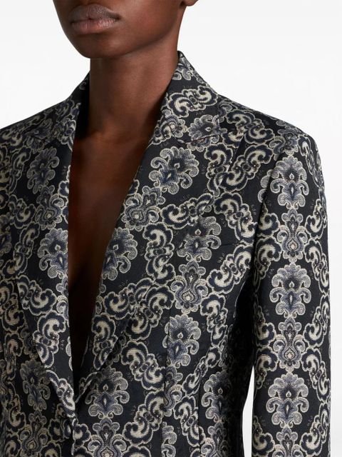 ETRO graphic-jacquard blazer - Black