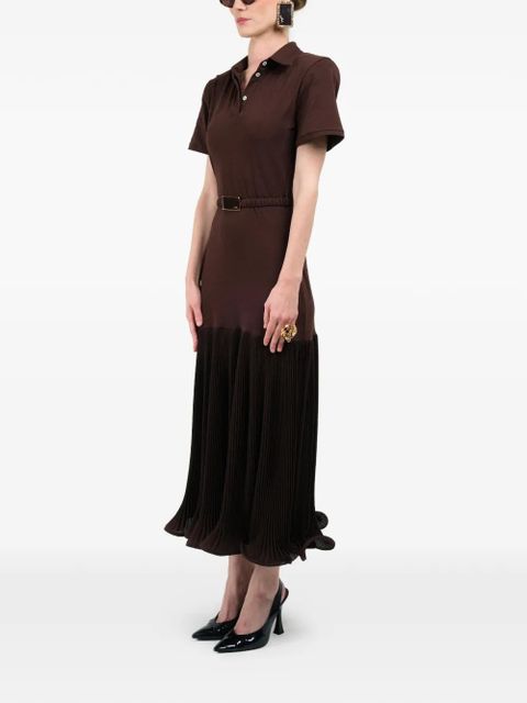 Rowen Rose pleated maxi polo dress - Brown