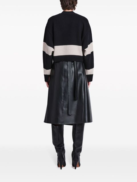 Proenza Schouler Sofia striped wool-blend cardigan - Black