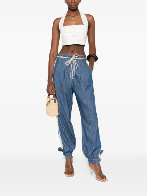 ZIMMERMANN lace-embellishment drawstring-fastening trousers - Blue