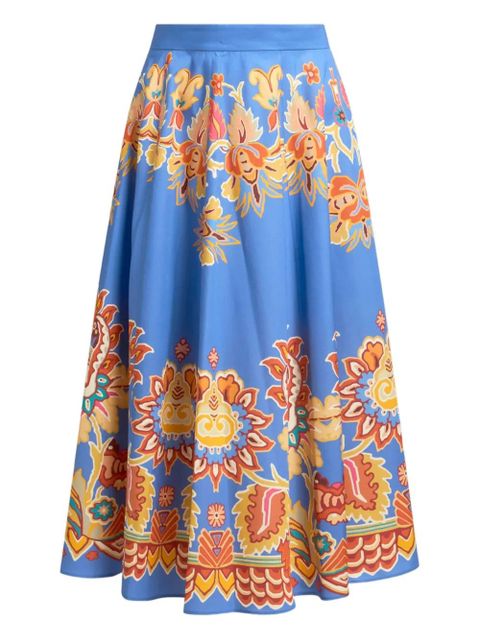 ETRO printed poplin midi skirt - Blue - zdjęcie produktu nr 1