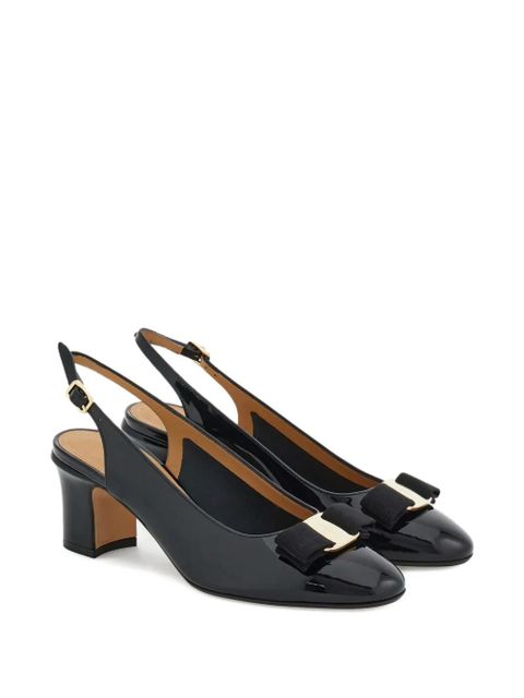 Ferragamo 50mm Vara bow-detail slingback pumps - Black - zdjęcie produktu nr 2