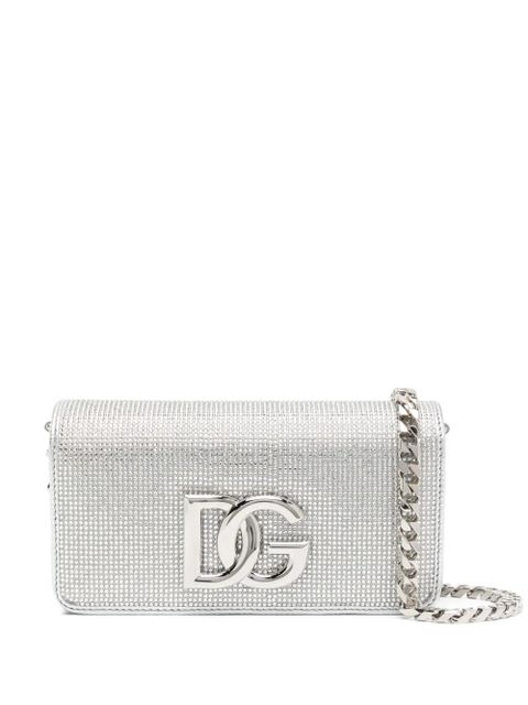 Dolce & Gabbana crystal-embellished clutch bag - Silver - zdjęcie produktu nr 1