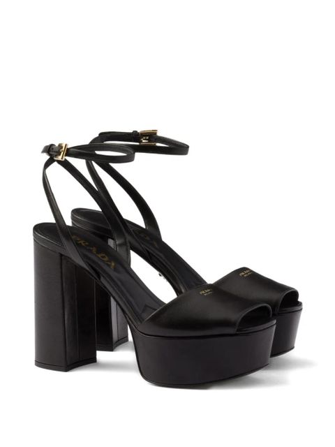 Prada 115mm ankle strap platform sandals - Black - zdjęcie produktu nr 2