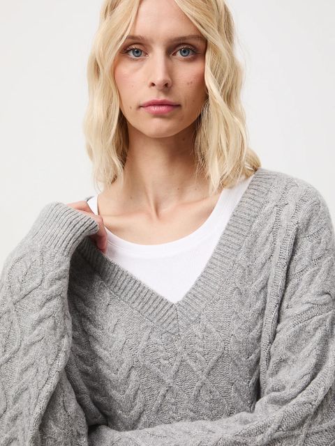 Medicine sweter damski kolor szary ciepły