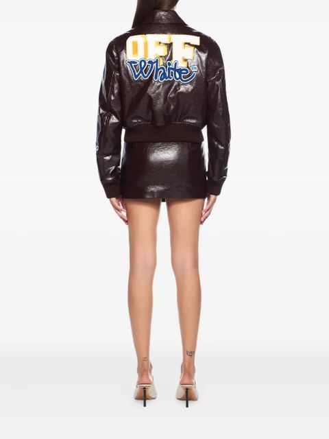 Off-White crinkle coated logo embroidery skirt - Brown - zdjęcie produktu nr 2