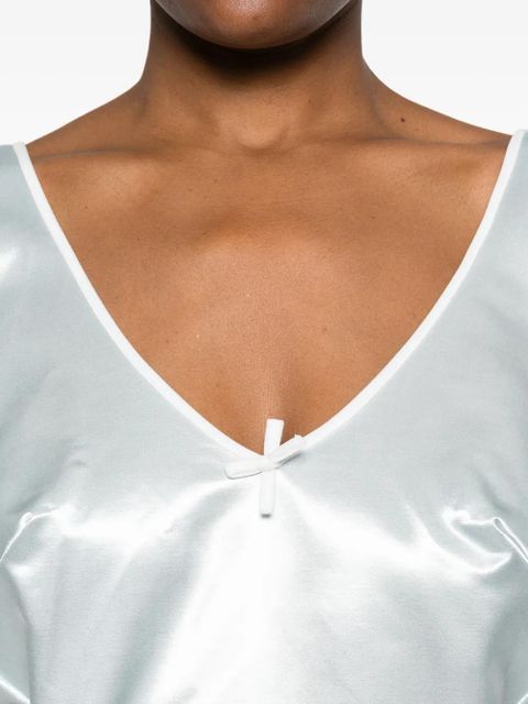 Miu Miu bow-detail satin dress - White