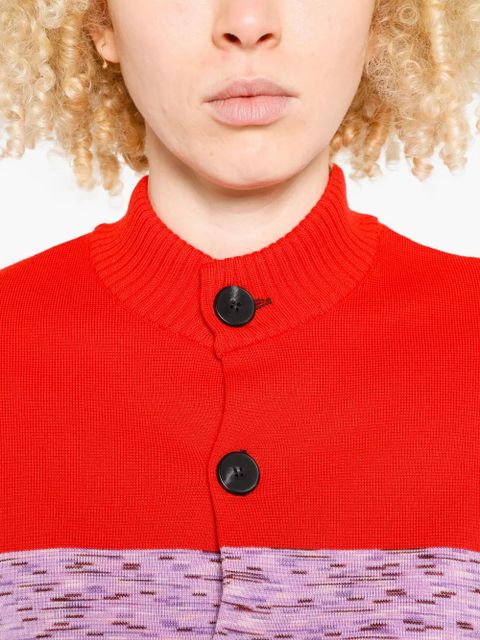 Missoni button colour-block coat - Purple