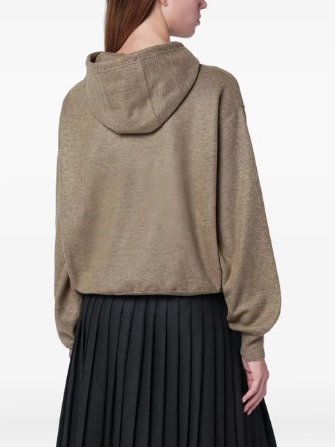 Loro Piana hooded wood grain melange hoodie - Brown