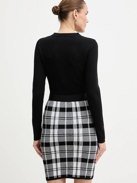 Guess sukienka z domieszką wełny CORALINE kolor czarny mini dopasowana W5BK44 Z3JD2