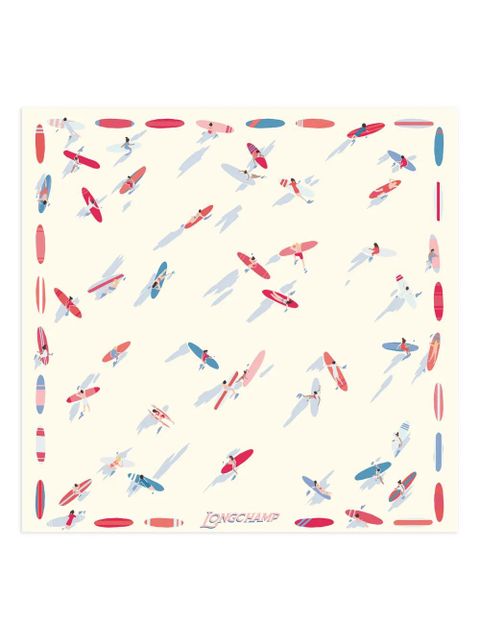 Longchamp En Attendant la Vague silk scarf - Neutrals - zdjęcie produktu nr 1