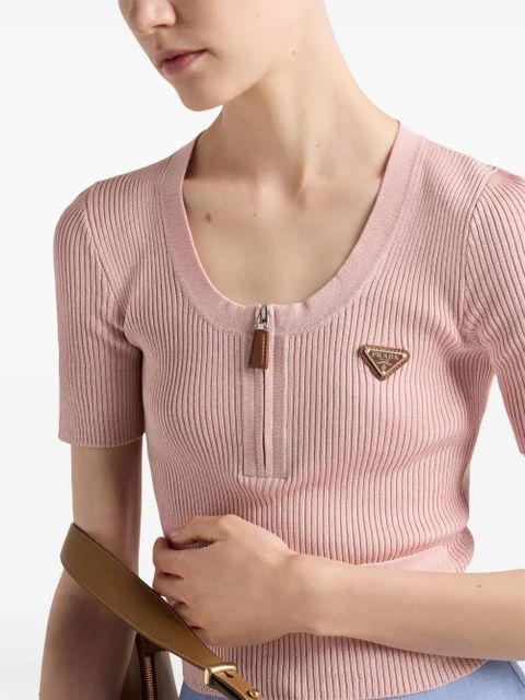Prada ribbed cotton sweater - Pink