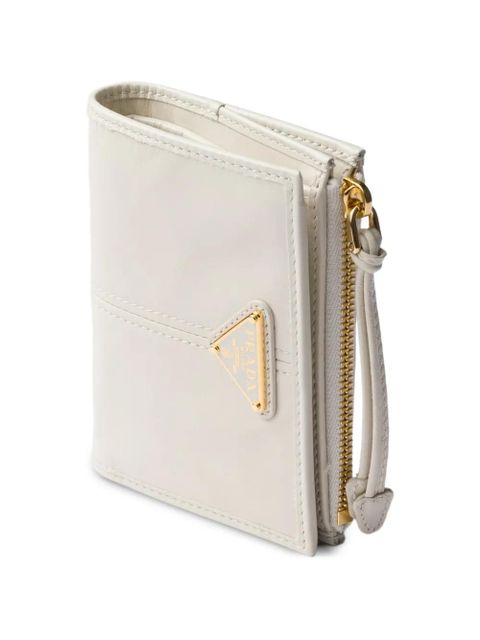 Prada small leather wallet - Neutrals
