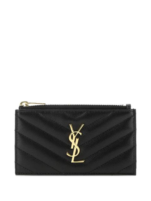 Saint Laurent Cassandre zip card case - Black - zdjęcie produktu nr 1