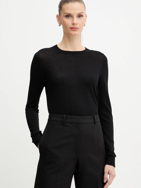 BOSS sweter wełniany damski kolor czarny lekki 50544987 - zdjęcie produktu nr 1