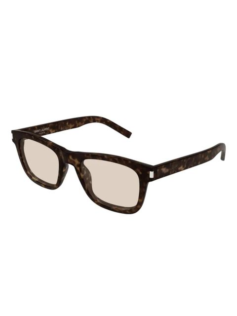 Saint Laurent Eyewear logo-engraved sunglasses - Brown