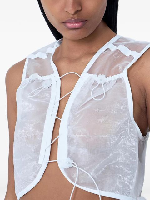 Cecilie Bahnsen flower-detail gilet - White