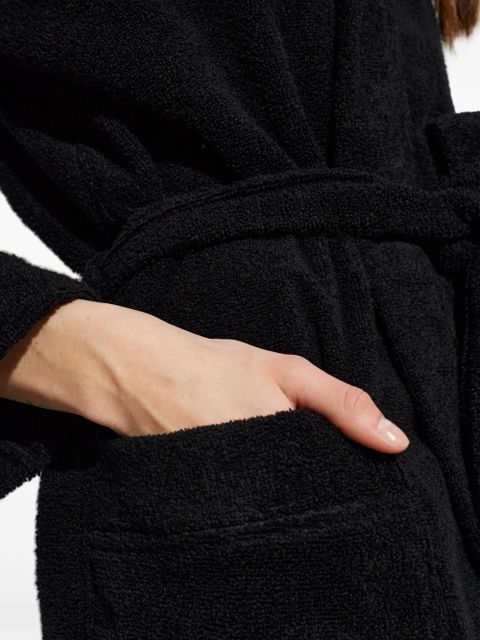 Moschino logo-patch hooded dressing gown - Black