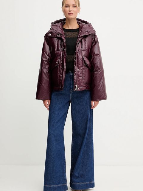 Patrizia Pepe kurtka kolor bordowy zimowa oversize 2O0183 A650 - zdjęcie produktu nr 2