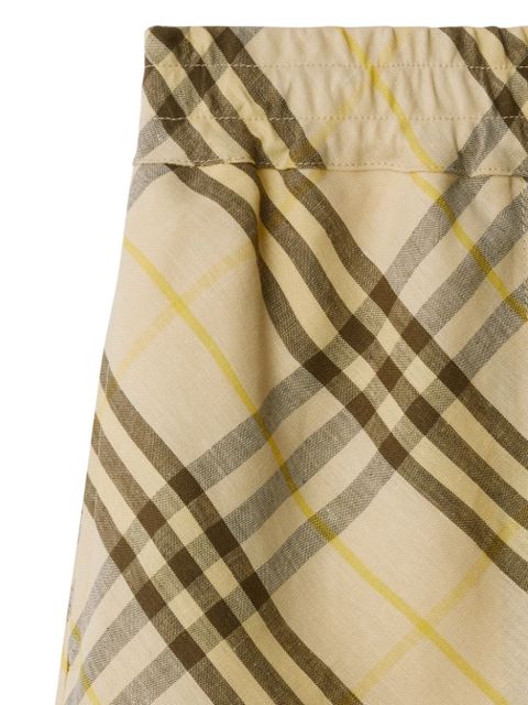 Burberry Check linen shorts - Neutrals