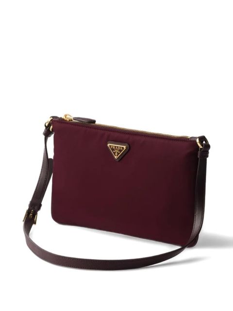 Prada small triangle-logo shoulder bag - Red - zdjęcie produktu nr 2