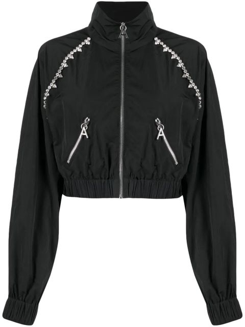 AREA crystal-embellished zip-up jacket - Black - zdjęcie produktu nr 1