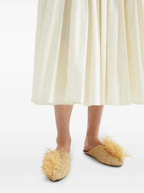 Jil Sander straw-embellished slippers - Neutrals