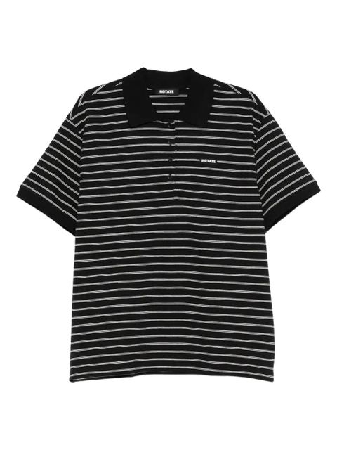 ROTATE BIRGER CHRISTENSEN piqué short-sleeve polo top - Black - zdjęcie produktu nr 1