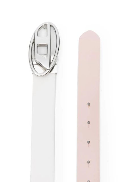 Diesel logo buckle belt - White