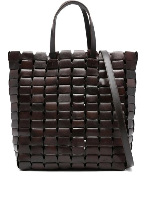 DRAGON DIFFUSION leather woven tote bag - Black - zdjęcie produktu nr 1