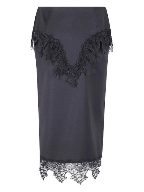 Blumarine lace-trimmed pencil midi skirt - Black - zdjęcie produktu nr 1