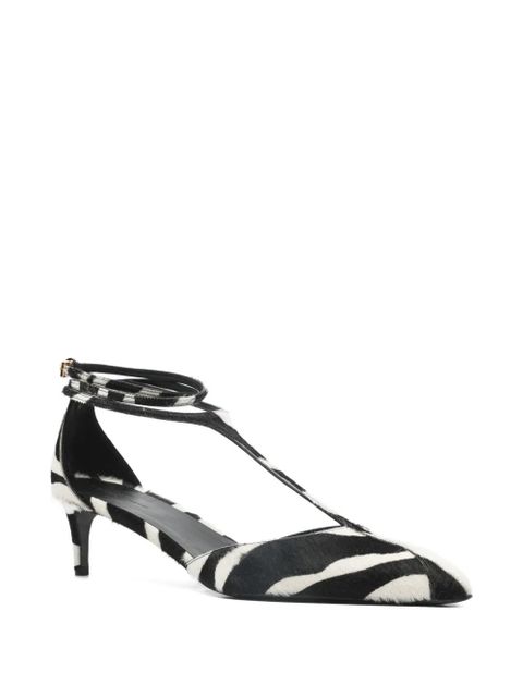 KHAITE Mia zebra print t-strap pumps - White - zdjęcie produktu nr 2