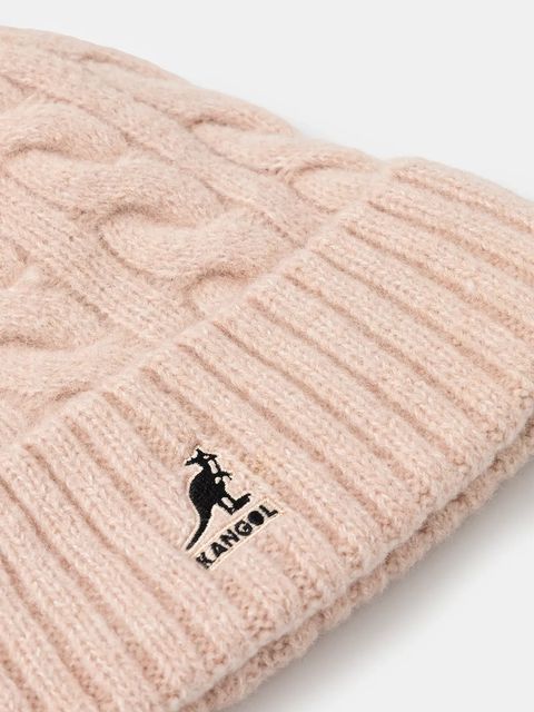 Kangol czapka z domieszką wełny POMPOM kolor różowy K4460SM.LP683